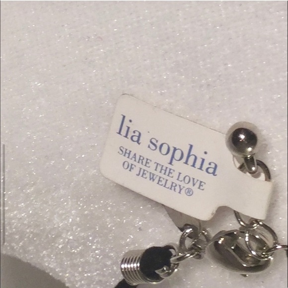 Lia Sophia Silver Necklace on black cord, NWT - Picture 2 of 3